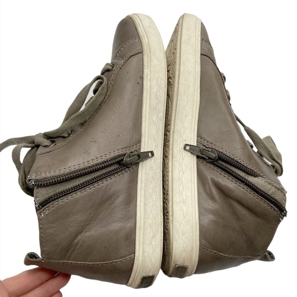 Rockport Cobb Hill Willa Mid Top Gray Brown Leather Sneakers Shoes - Picture 7 of 15